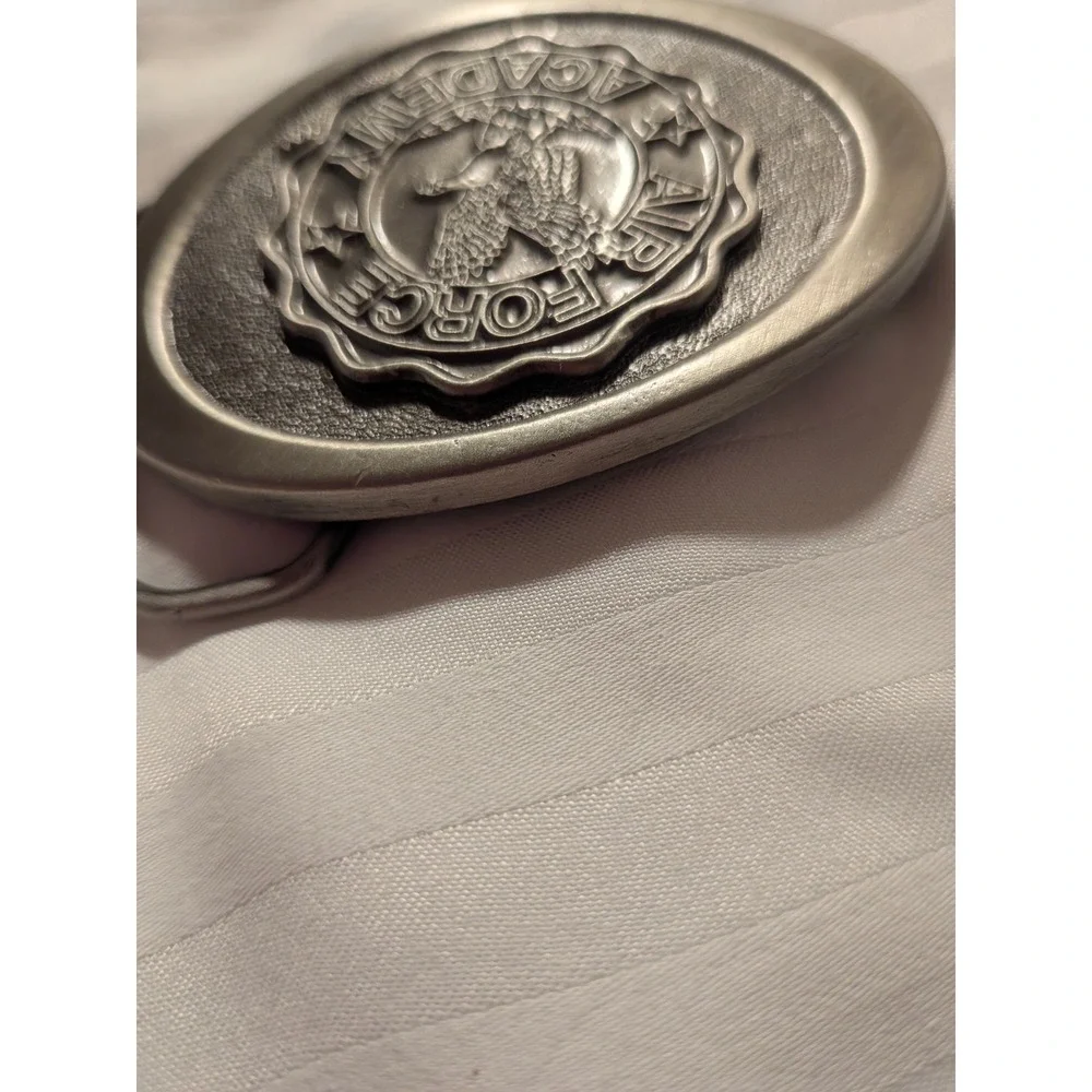 Vintage GAP Belt Buckle Air Force Academy USA 90s Collegiate Pewter Oval Buckle